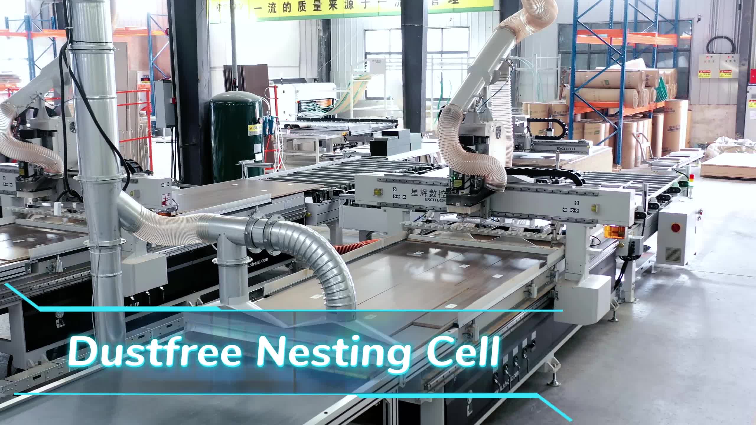 Intelligent production line, sa EXCITECH | Henan Kefeng Wood Smart Production Project.